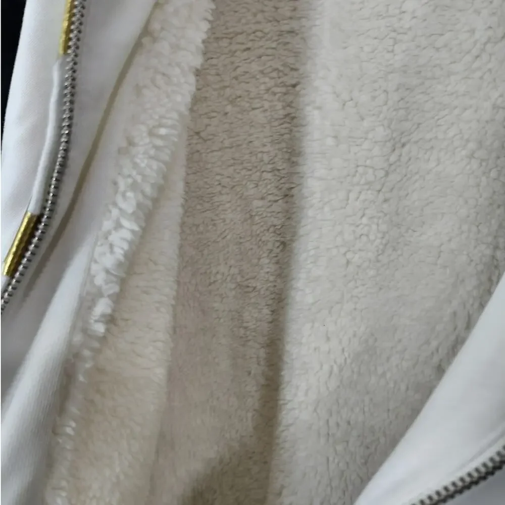 Gap Full Zip Sherpa Lined Hoodie Spell Out Kids Large